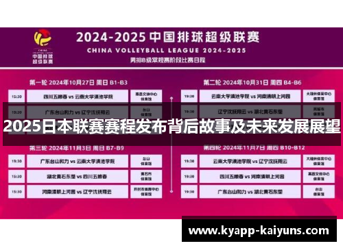 2025日本联赛赛程发布背后故事及未来发展展望