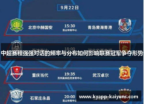 中超赛程强强对话的频率与分布如何影响联赛冠军争夺形势